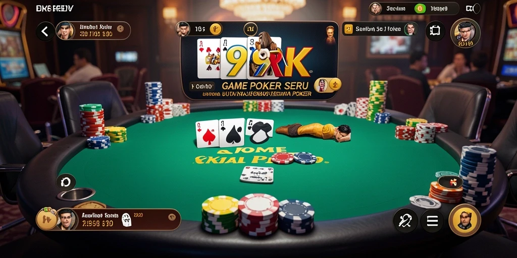 Tampilan gameplay Poker yang mendebarkan dalam 99RK.