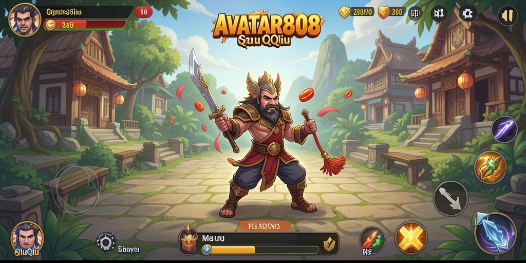 Screenshot gameplay <strong>AVATAR808</strong> menampilkan aksi QiuQiu yang menarik.