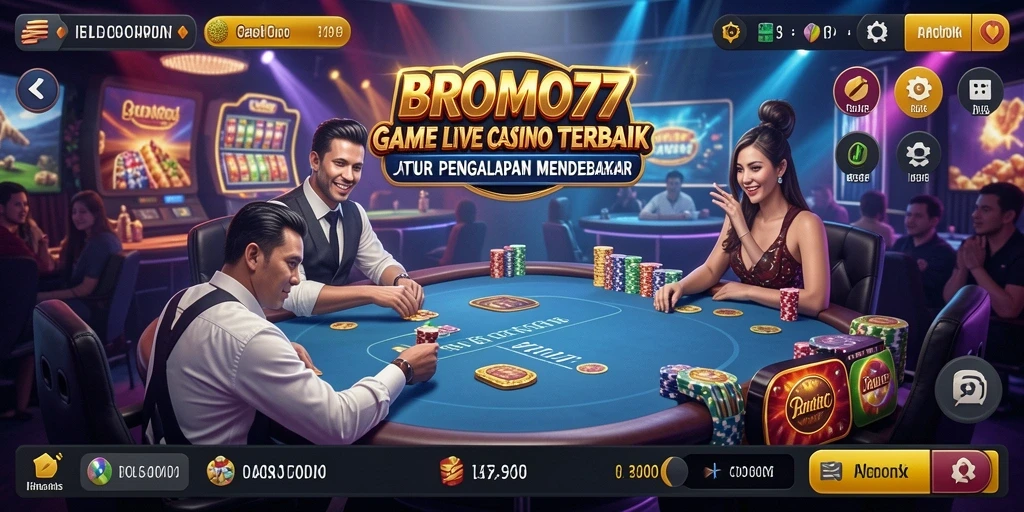 Gameplay menegangkan BROMO77 di Live Casino yang interaktif.