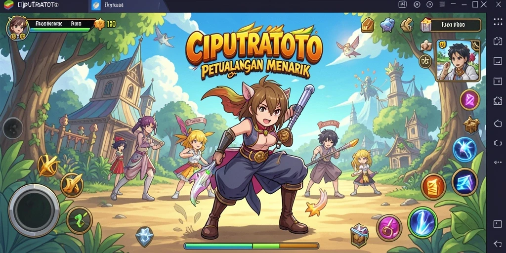 Screenshot menunjukkan karakter anime dalam pertempuran yang mendebarkan.