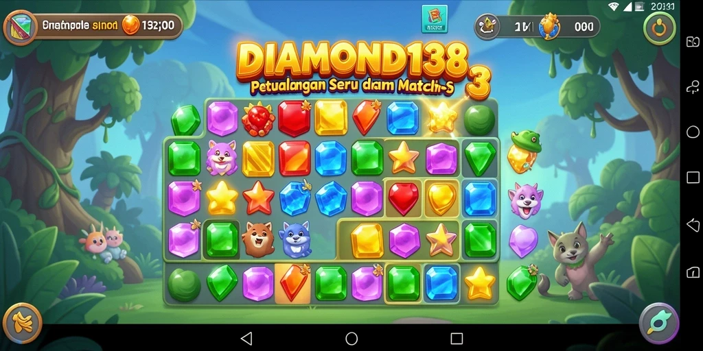 Tampilan gameplay seru DIAMOND138 dengan pencocokan permata.