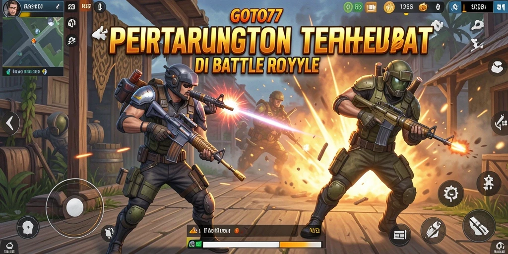 Screenshot menunjukkan aksi seru di gameplay Battle Royale.