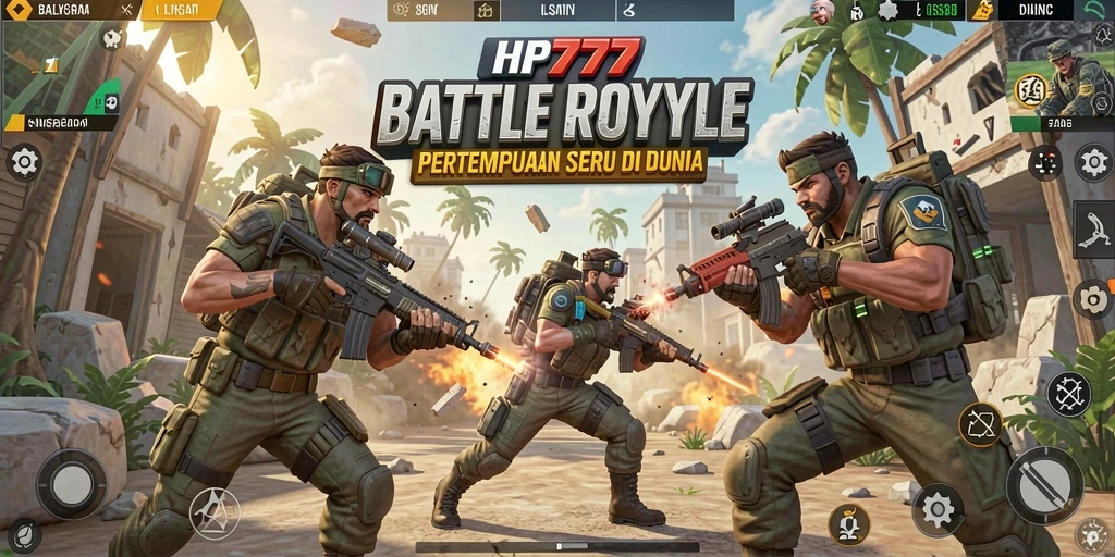 Tampilan gameplay seru dengan pertempuran mendebarkan di HP777.