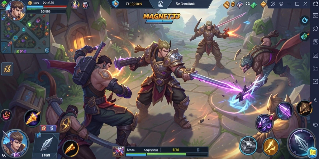 Tangkapan layar dari gameplay seru MOBA MAGNET33.