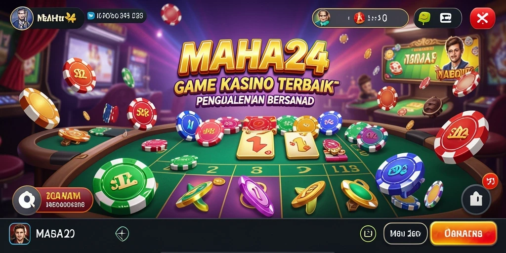 Tampilan screenshot MAHA24 yang menampilkan permainan Kasino yang seru.