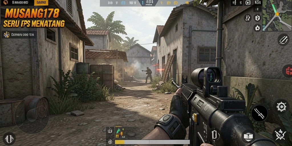 Tampilan gameplay intens dari MUSANG178 dalam pertempuran FPS.