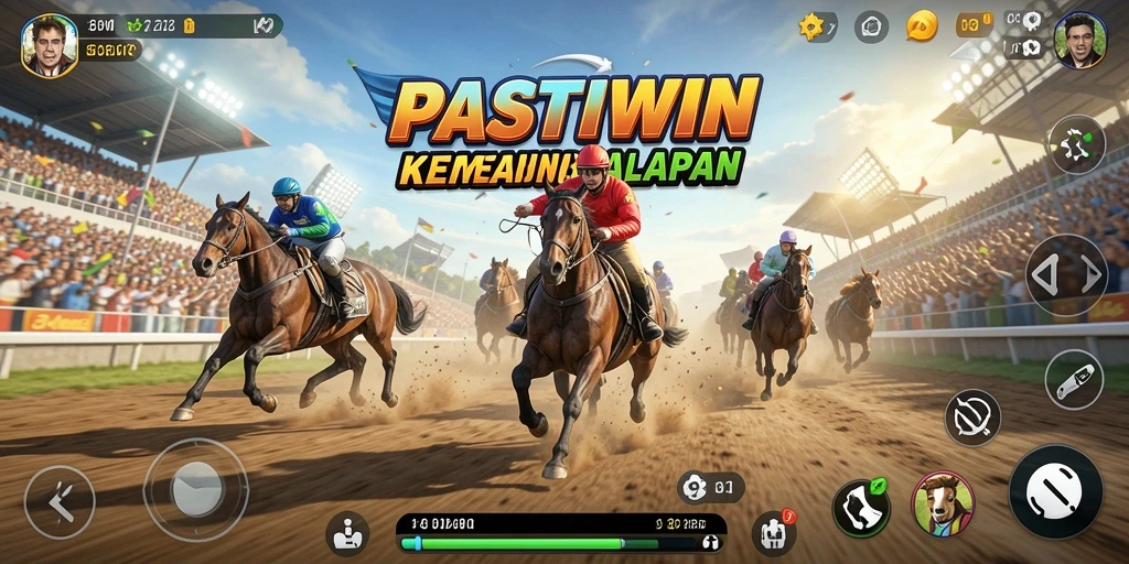 Tampilan dinamis gameplay Racing PASTIWIN dengan adrenalin tinggi.