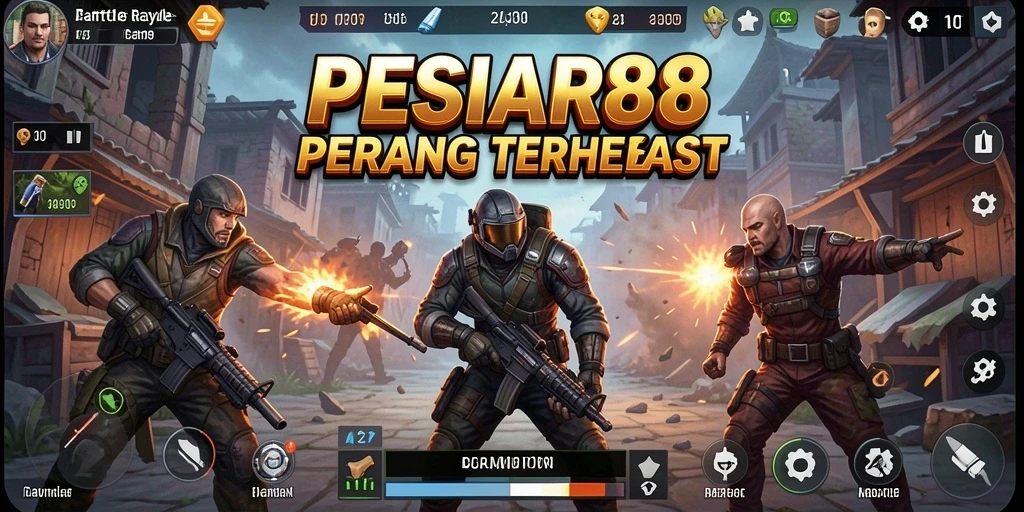 Tangkapan layar menampilkan pertempuran intens dalam PESIAR88.
