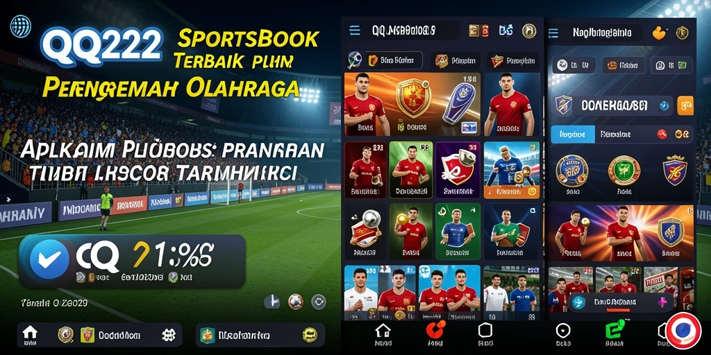 Screenshot QQ222 menampilkan interface sportsbook yang menarik.