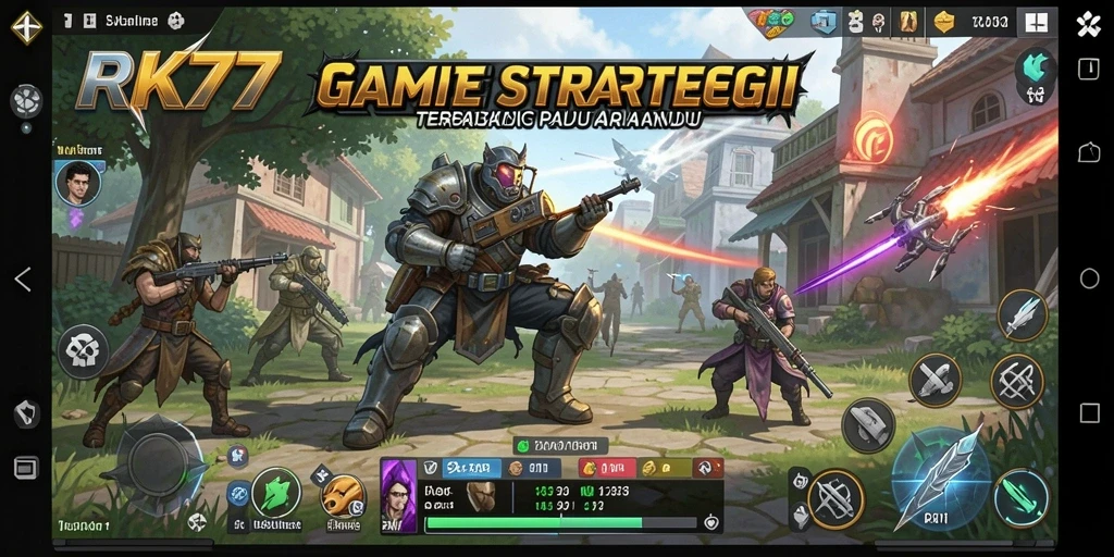 Screenshot RK77 menampilkan pertempuran strategis yang intens.