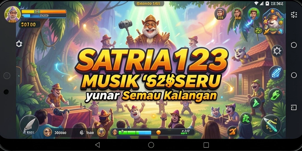 Screenshot gameplay SATRIA123 menunjukkan berbagai pilihan lagu dan mode permainan.