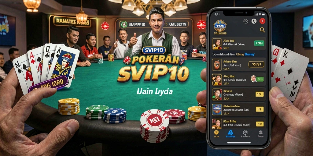 Screenshot gameplay SVIP10 yang menampilkan suasana kompetisi poker.