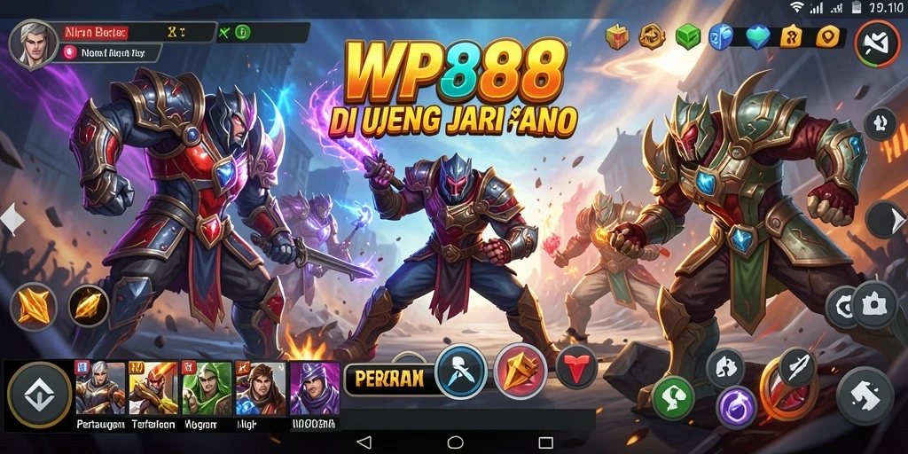 Screenshot gameplay WP888 menampilkan aksi pertarungan yang mendebarkan.